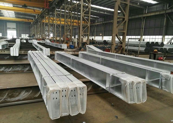 Structural Steel Frame Building , Large Span Prefabricated Metal Workshop Building
