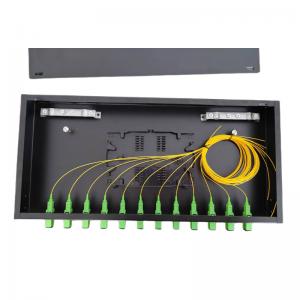China 12 Ports Fiber Patch Panel ODF 1U Optical Fiber Terminal Box SC Pigtail Adapter on sale