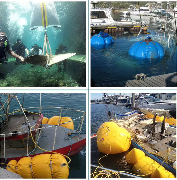 Heavy Duty Inflatable Air Bags Underwater for Raising submerged tanks