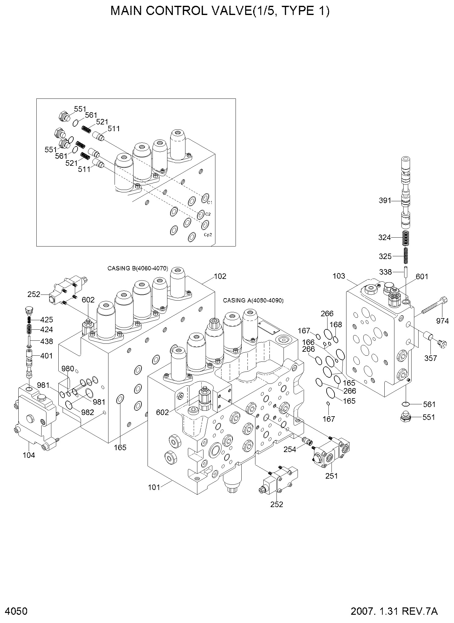 R320LC-7 Excavator Spare Parts Main Control Valve For Hyundai 31N9-10110