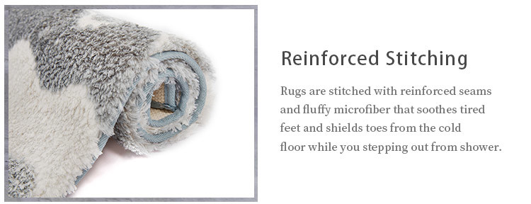 BSCI Reinforced Stitching Tufted Bath Mat With Durable Latex Backing