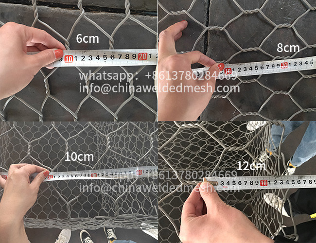 80x100mm Retaining Wall Gabion Basket Hexagonal Weaving Galvanized steel wire