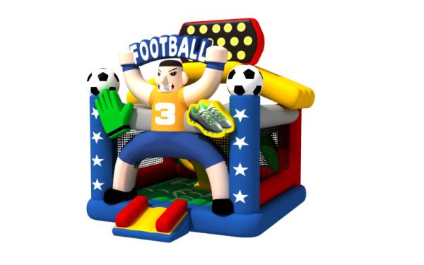 Quadruple Stitching Kids Inflatable Bounce House Football Soccer Theme