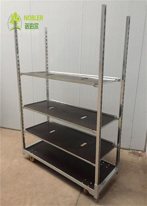 Hot Dip Galvanized Plywood Material Flower Trolley Heavy Wheel Easy To Install