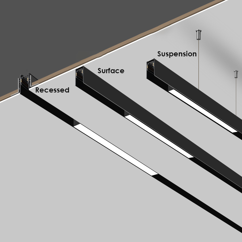 Dc 48v Contemporary Track Lighting , 4 Wire Magnetic Stylish Track Lighting