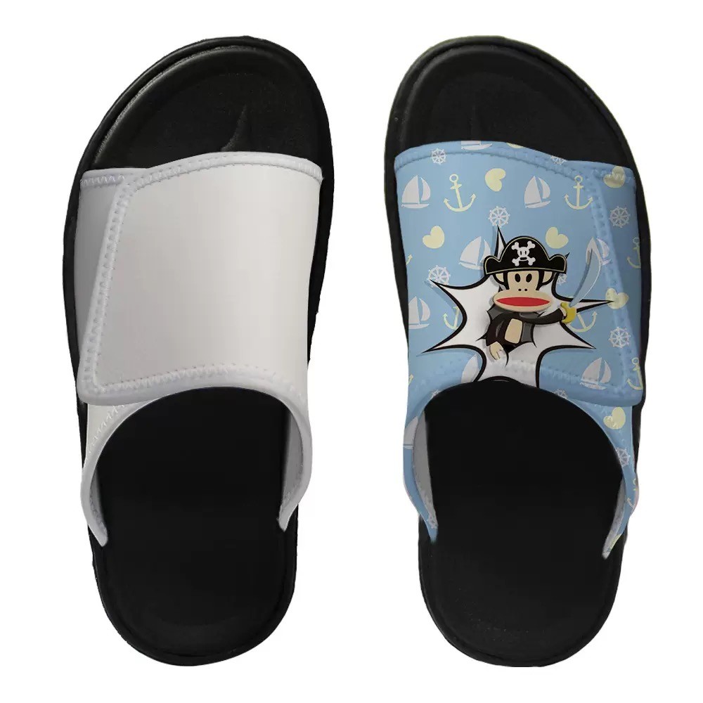 Custom Printable Leather Sublimation PVC Flip Flops With Buckle Blank Slippers For Photos Printing