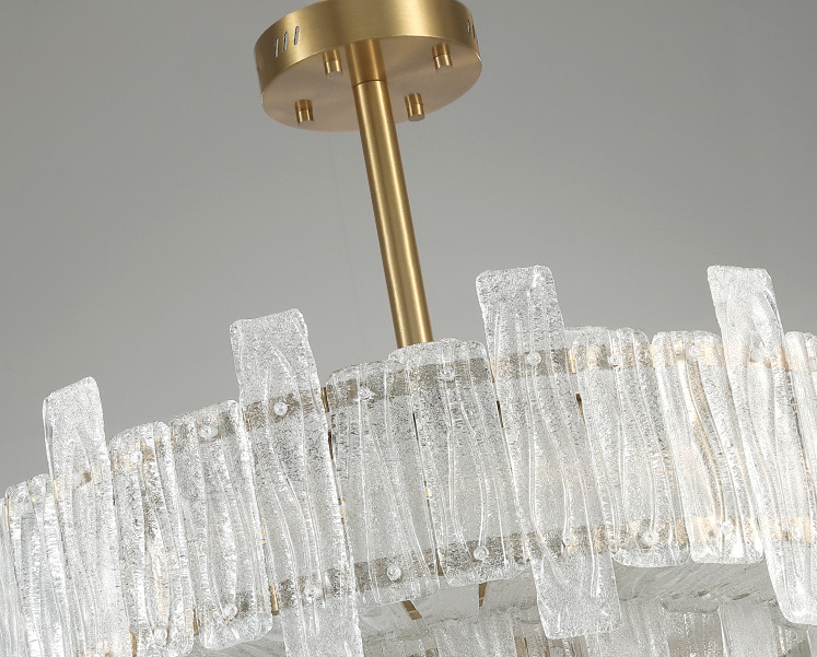 Electroplating Glass Pendant Lamps Anti Glare Stainless Steel And Glass Pendant Light