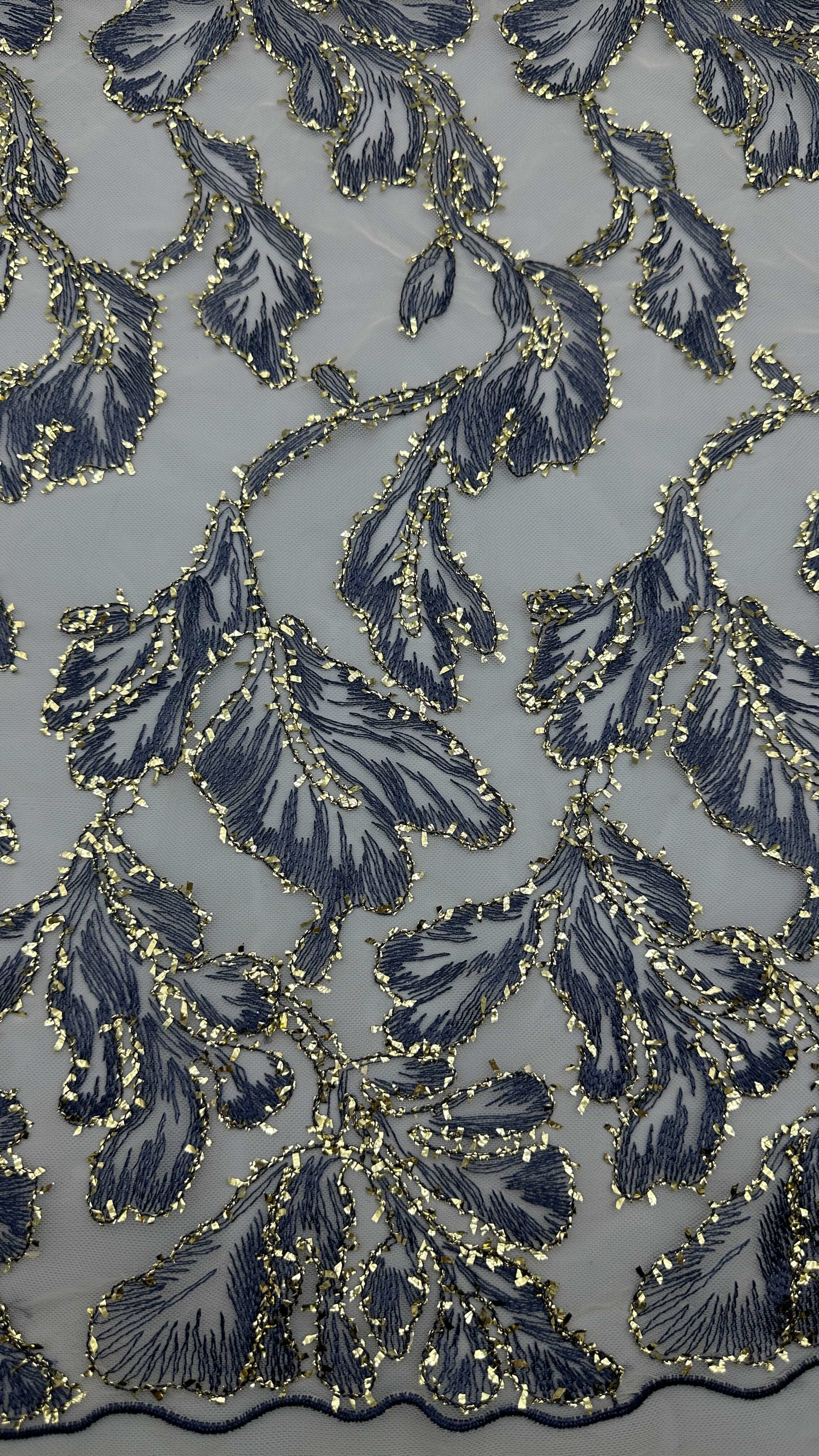Metallic Lace Fabric High Quality Elegent Wedding 60 Yards Embroidery Fabric