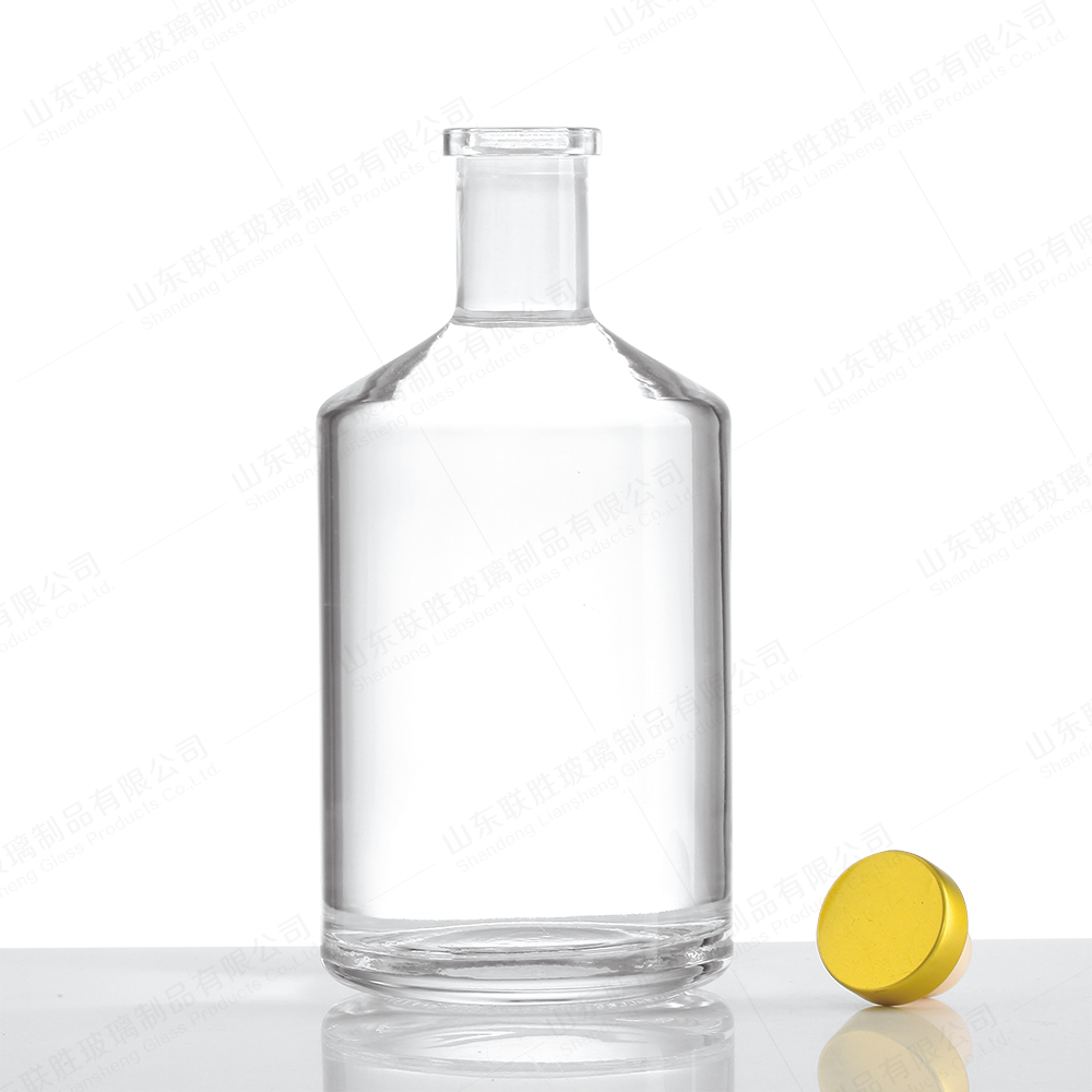 Transparent Or Frosted Healthy Lead Free Glass Customized Cylinder Wine Glass Bottle