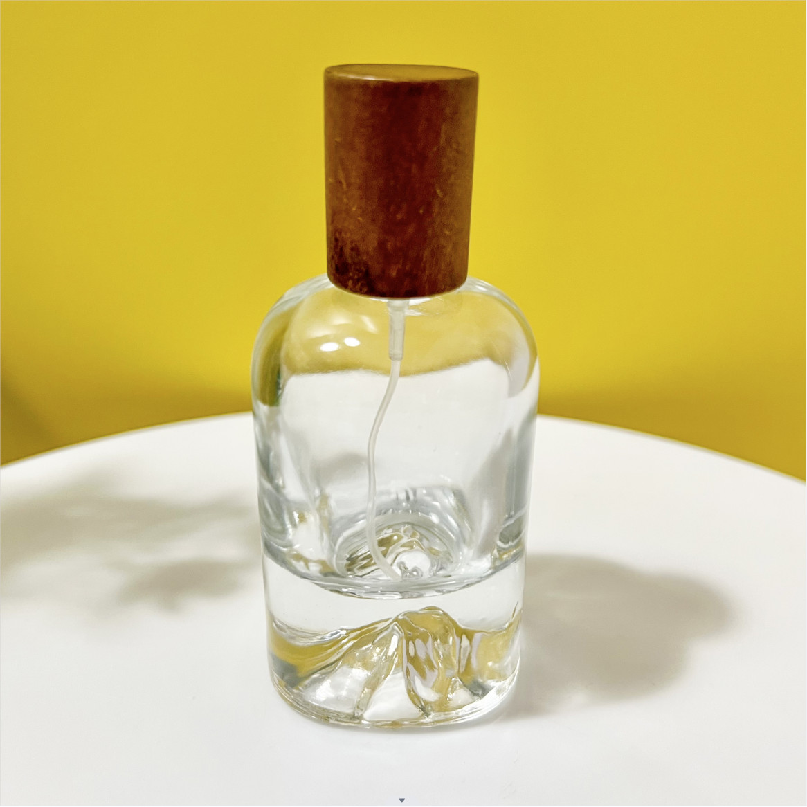 Bamboo Wooden Cap Small Glass Perfume Spray Bottles 30ml 50ml 100ml