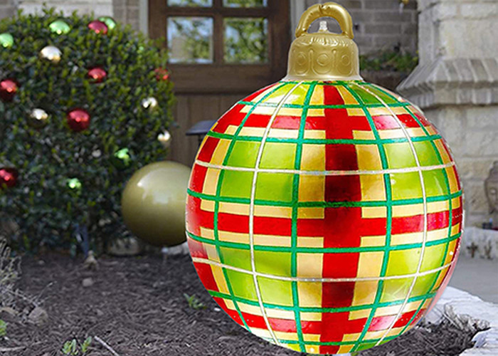 Merry Christmas Blow Up Balloon Ornaments Yard Decoration Large Outdoor PVC Inflatable Balls