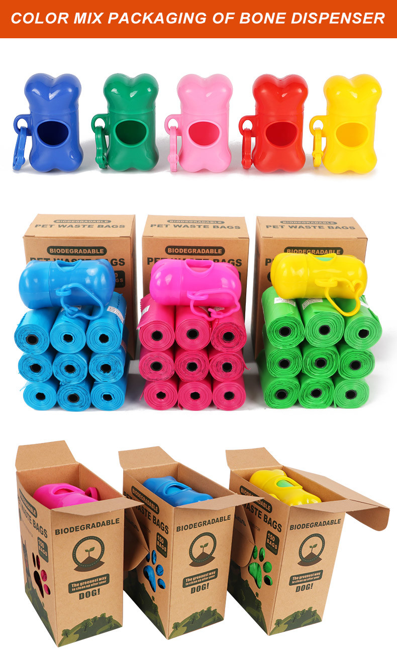 Pet Waste 23*33cm*15microns Biodegradable Dog Poop Bag 10 Rolls Pack