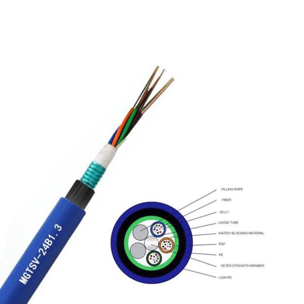 MGTSV 24 Core Single Mode Armored Fiber Optic Cable Outdoor Mining Duct Cable G652D