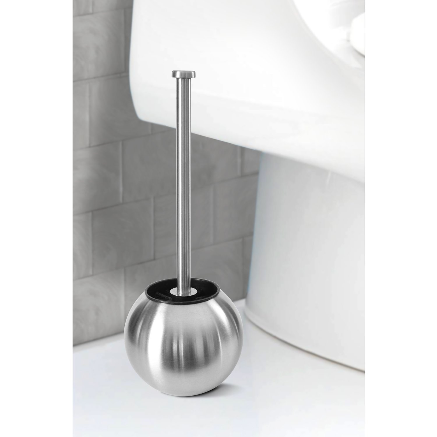 Round Toilet Brush And Holder Morden Free Standing Clean Tool Customized Logo