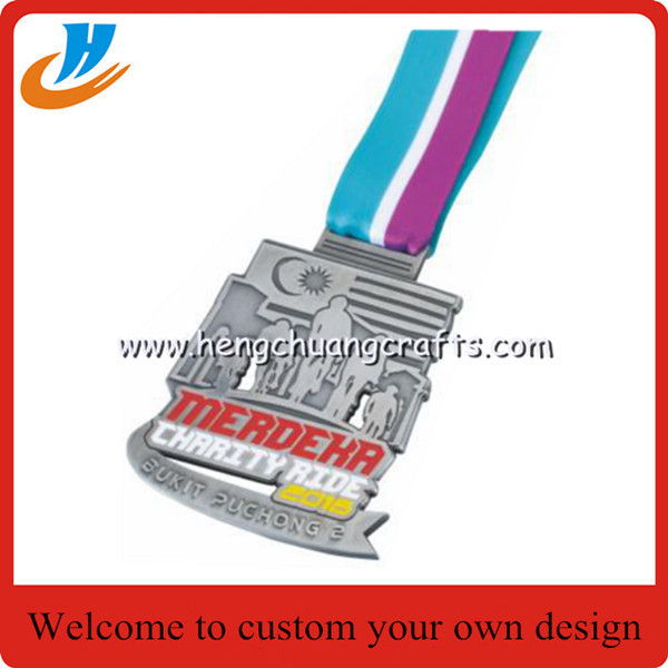 Custom running metal medals,custom made 3d running sports medals with sublimation ribbon