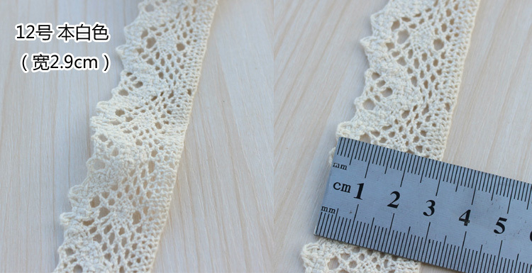 Long Vintage Cotton White Crochet Scallop Pattern Lace Trim DIY Embroidered Sewing Stretch