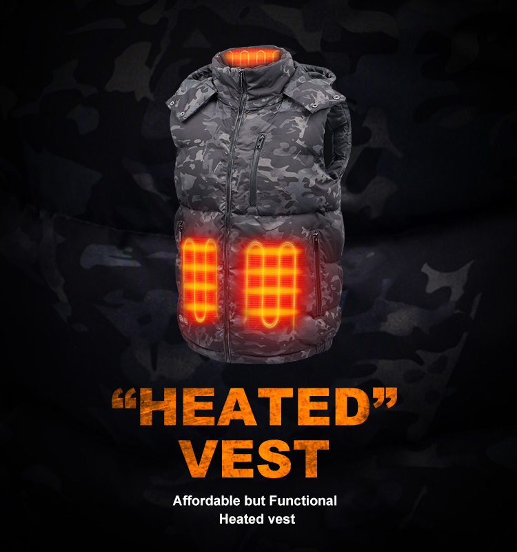 Custom Logo Heated Waistcoat Winter Warm Mens Sleeveless USB Battery Powered