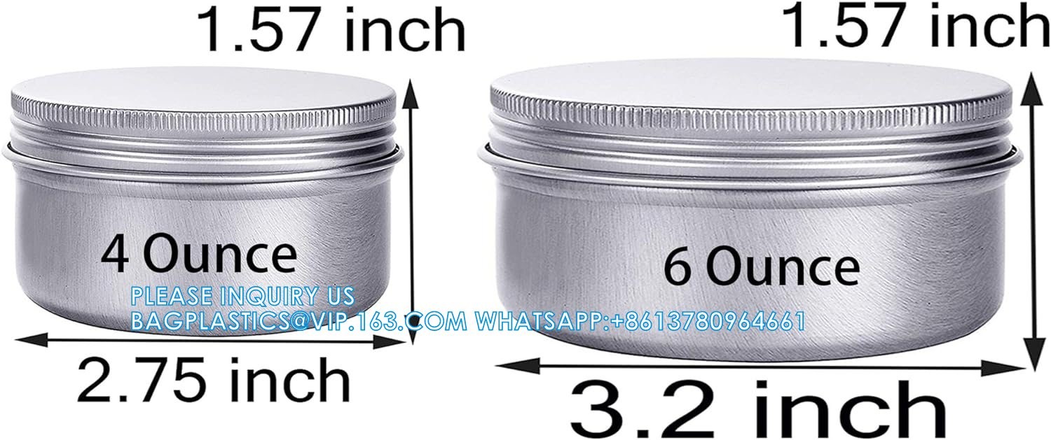 4 Ounce Aluminum Cans 120 ML Screw Lid Metal Storage Tins Containers For Storing Spices, Candies, Lip Balm, Candles
