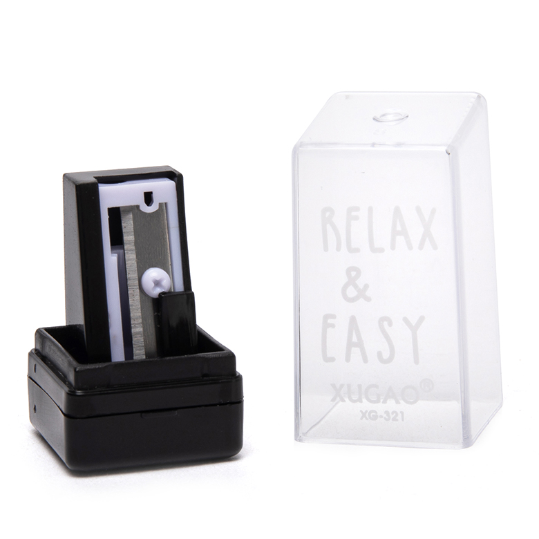 Wording Office Rectangle Single Hole Kids Pencil Sharpener
