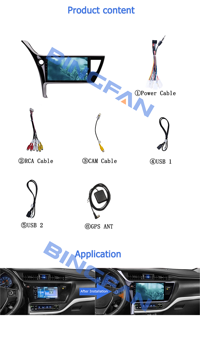 10 inch Wifi Android Car Radio for Toyota Corolla 2017 2018 2019 Android 10.0 Car Player GPS Navigation Car