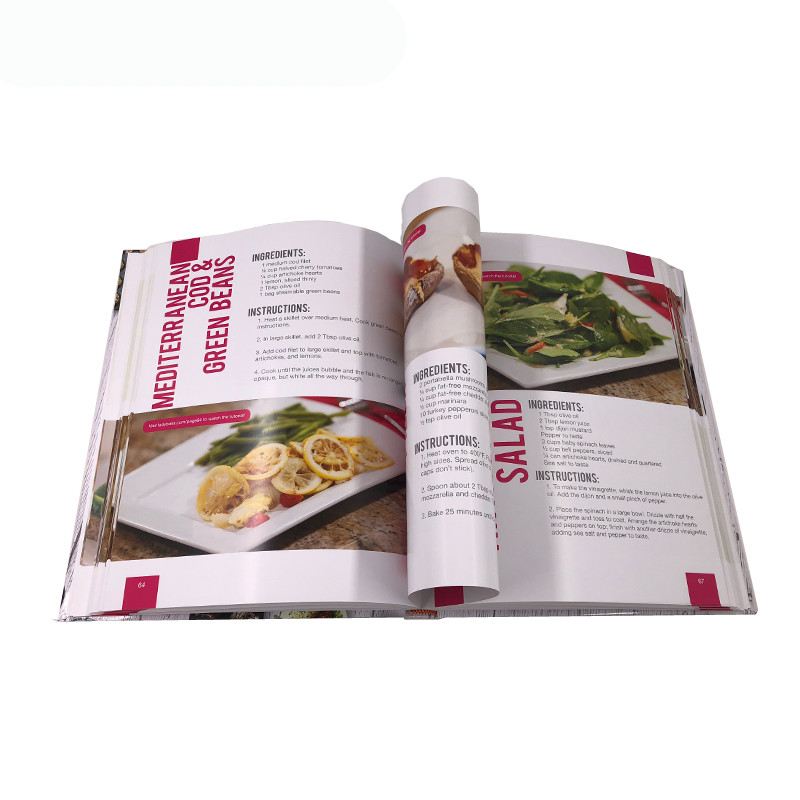 Food Recipe Cookbook Paper Printing Services Customized Size OEM Service