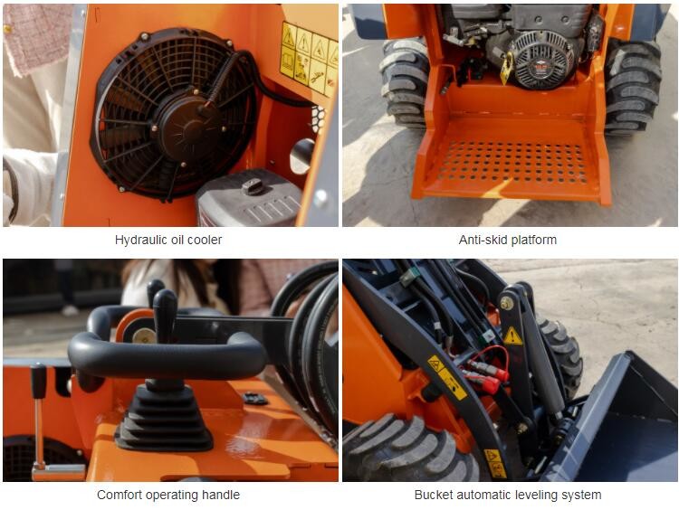 Latest Model Mini Skid Steer Loader Hydraulic Diesel Mini Loader 13.5hp 10.1kw