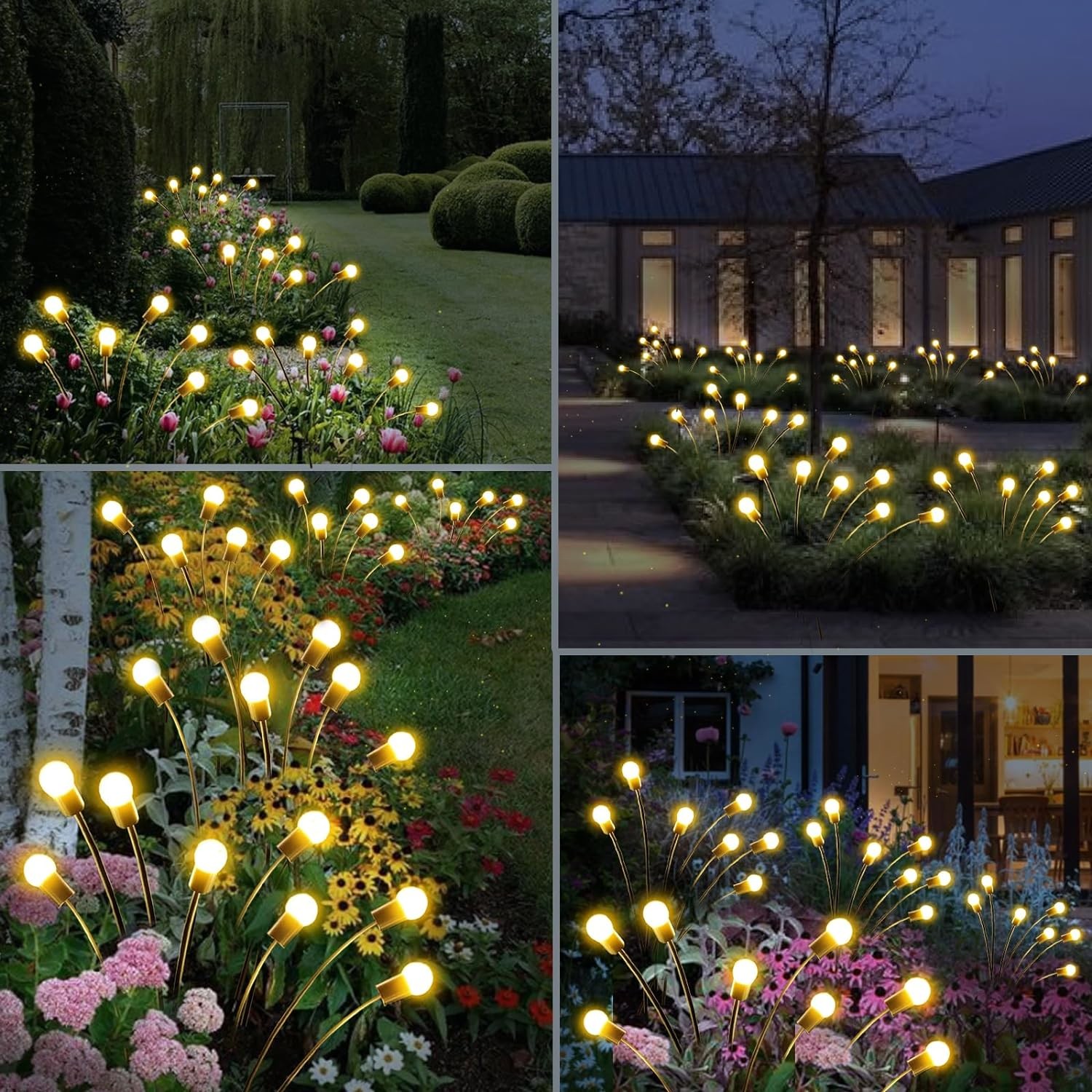 Modern LED Solar Firefly Lights Outdoor Lighting Waterproof Stake Lights Charging Time 6-8 Hours