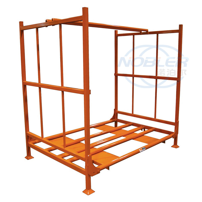 Customized Collapsible Orange Tire Storage Rack Shelves Foldable Metal Stackable