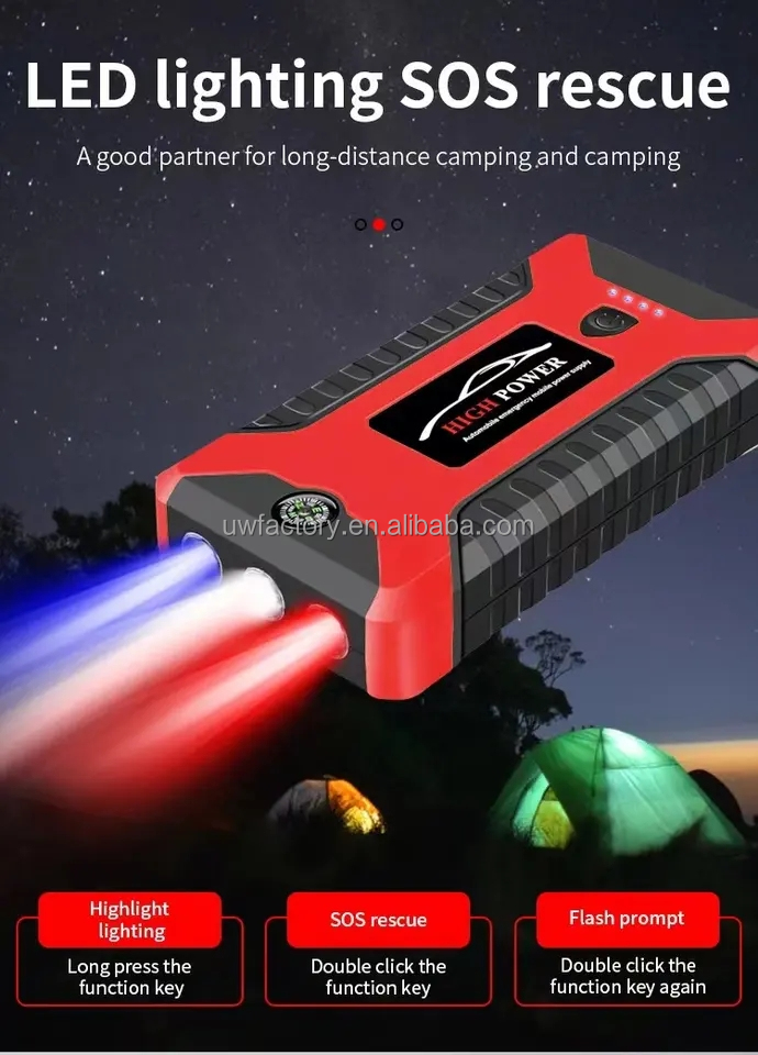 Nominal Voltage 7.68kwh/10.24kwh/12.8kwh/15.36kwh 20000mA Car Jump Starter 600A Portable Car Charger Booster Power Bank