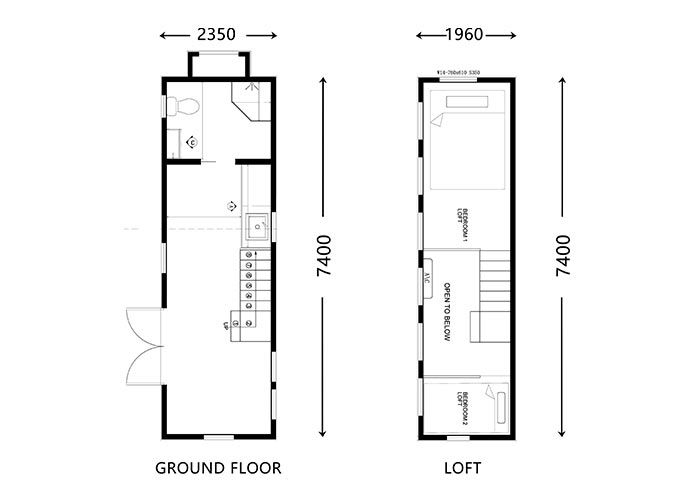 Modern Prefab Tiny Home With MDF Bathroom Door Shower Set White Interior Walls