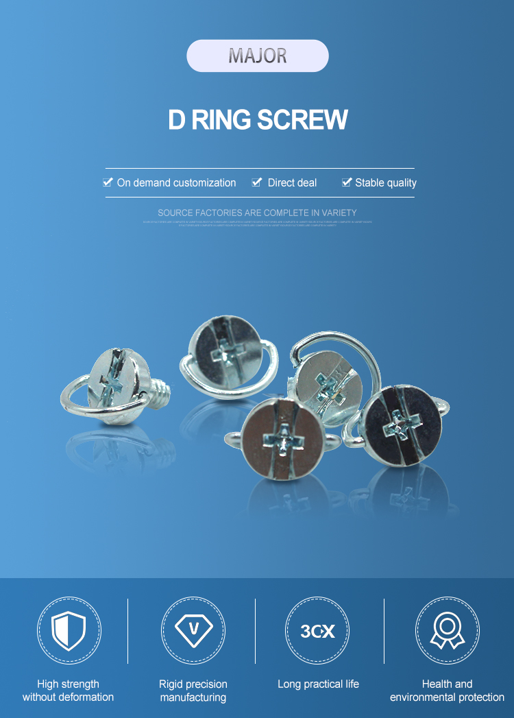 Post Shipping Custom Design Zinc Plated D Ring Buckle Screw for Tactical Gear