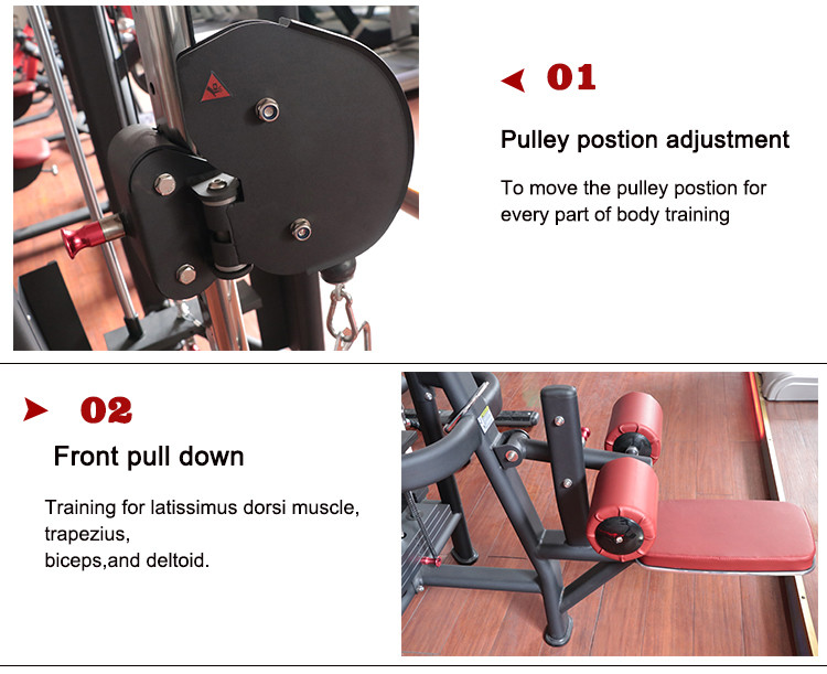 Commercial Multi Jungle 8 Station Gym Fitness Machine For Body Building