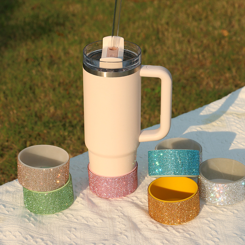 Wholesale cup Glitter Silicone Boot for 20-40oz Bottle Cover Bottom Sleeve Cover Protective tumbler boot printed