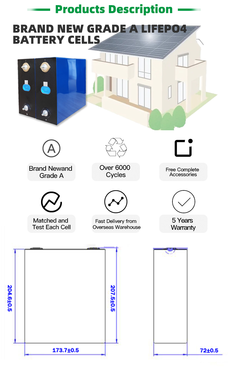 3.2V 280Ah Lifepo4 Cell EV LF280K Lithium Ion Battery For Solar Energy Storage System