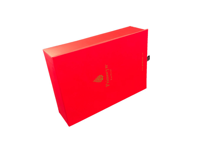 Luxury Red Cosmetic Box Packaging Offset Printing With Magnetic Closure