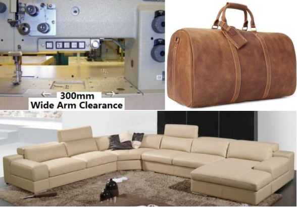 Double Needle Compound Feed Heavy Duty Sewing Machine with Automatic Thread Trimmer
