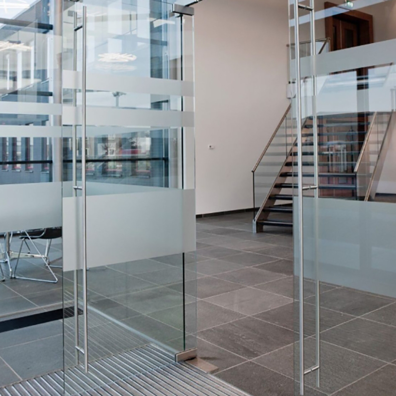 Steel Main Material Finished Surface Customized Aluminium Soundproof Frameless Glass Door