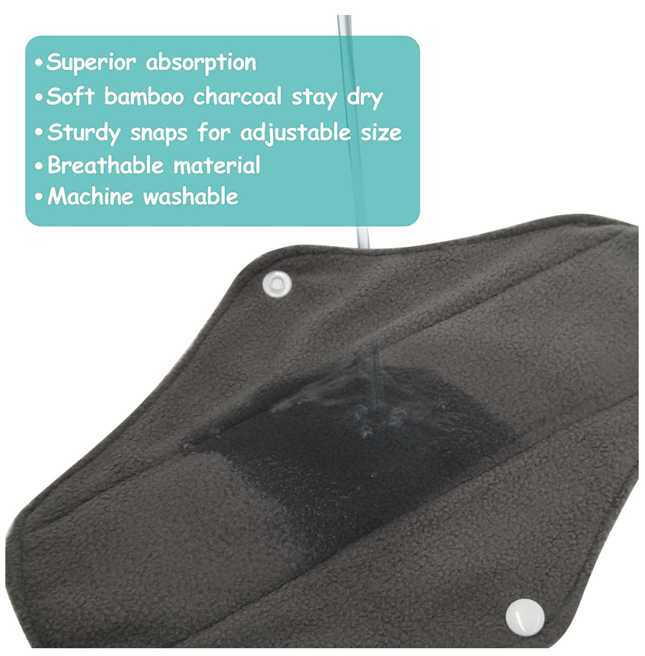Heavy Flow Eco Friendly Reusable Sanitary Pads Fibre Sanitary Bamboo Cloth Pads High Absorbency