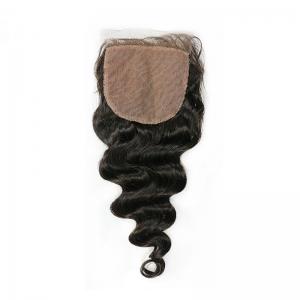Buy cheap Loose Wave Human Hair Silk Closure Soft Smooth Natural Head Skin Color product