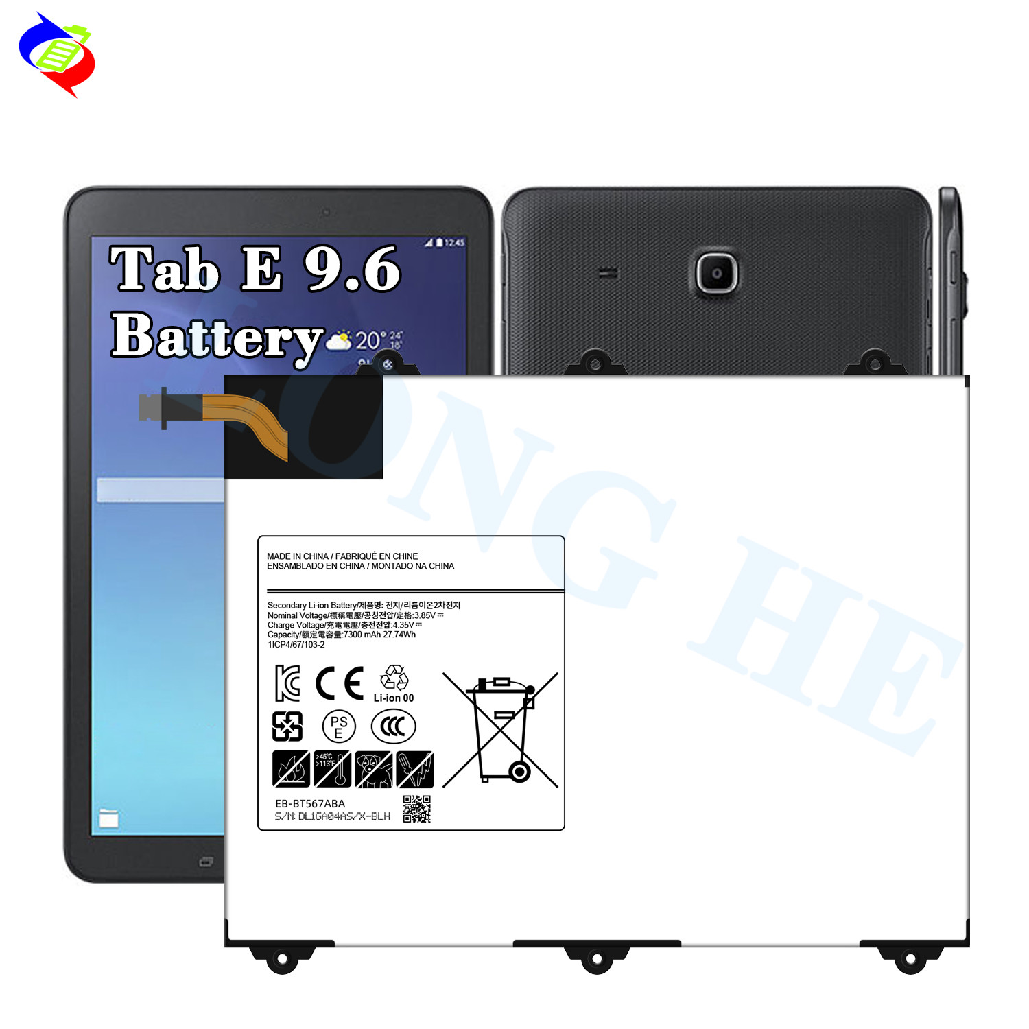 Lithium ion lithium polymer batteries EB-BT567ABA 7300mAh 4.35V For Samsung Galaxy Tab SM-T560NU T567V Galaxy Tab E 9.6