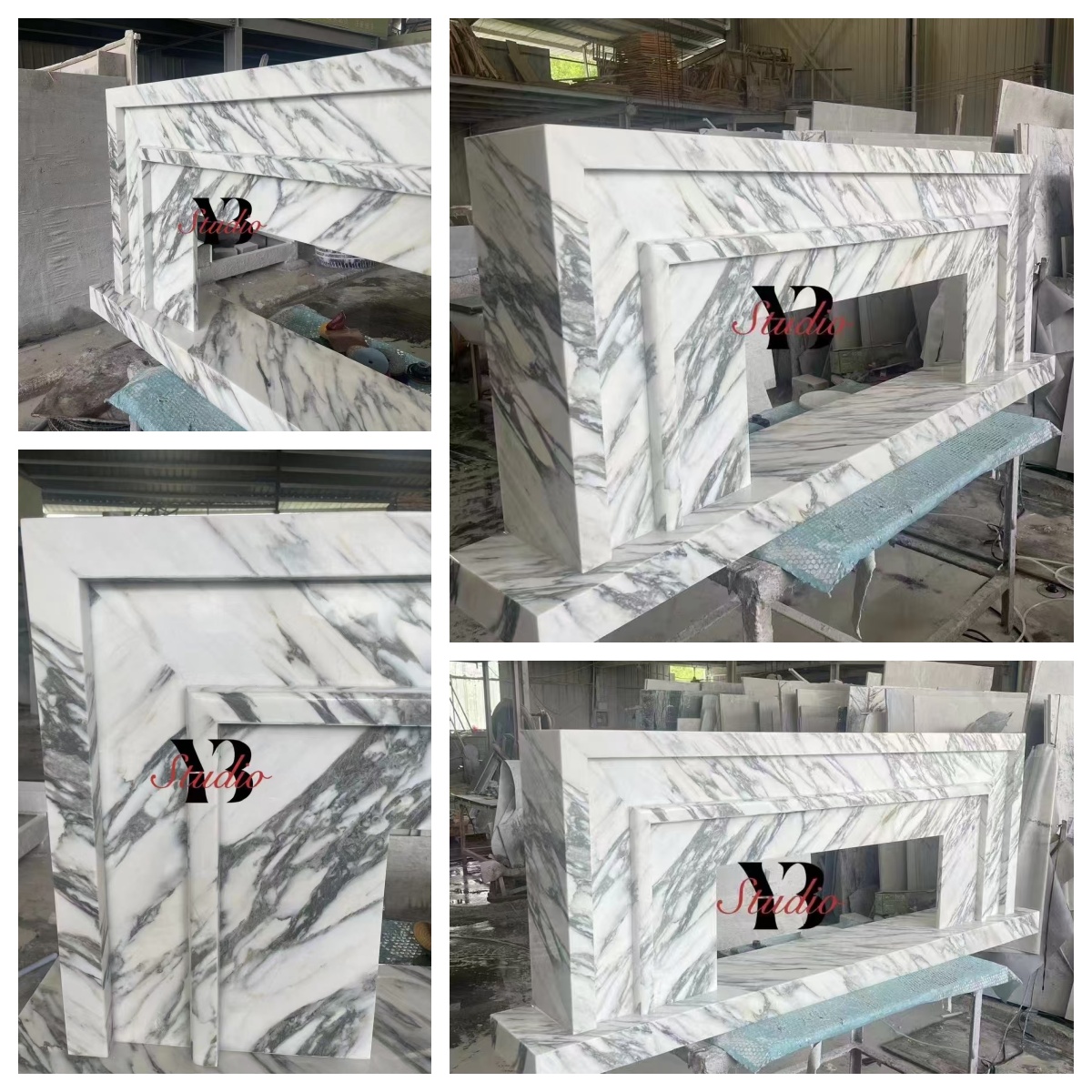 Adjustable Marble Entry Console Table with Glossy Finish and Arabescato Marble Plinth