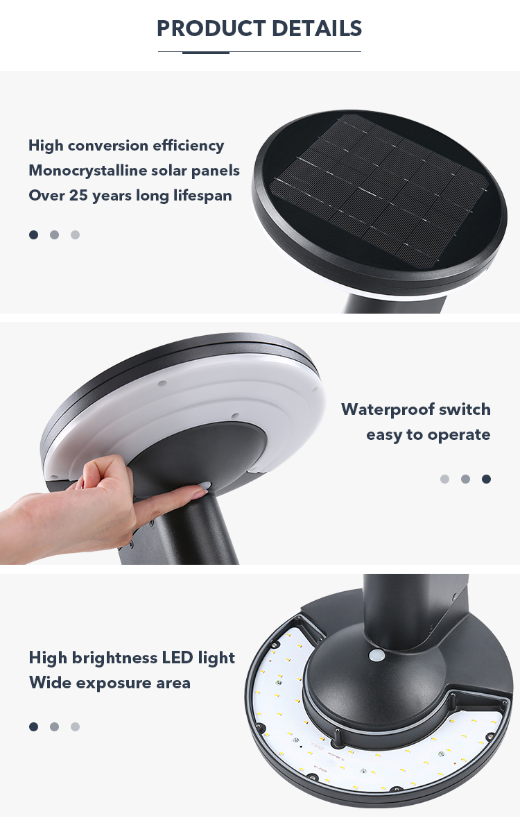 4pc set DIE-casting aluminum Solar Pathway lighting Long Last Up To 12hrs