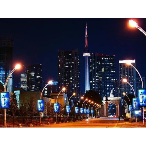 Road Street Outdoor P6 billboard led Wireless Advertising Pole Lamp