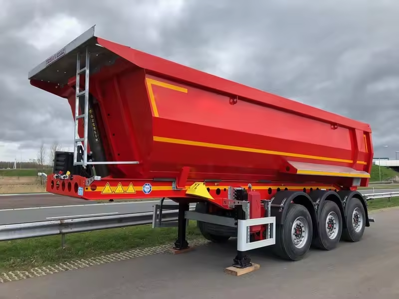 CIMC modern design customized colors 3 axle 12 wheels stainless steel mechanical or air suspension tipper trailer dump truck