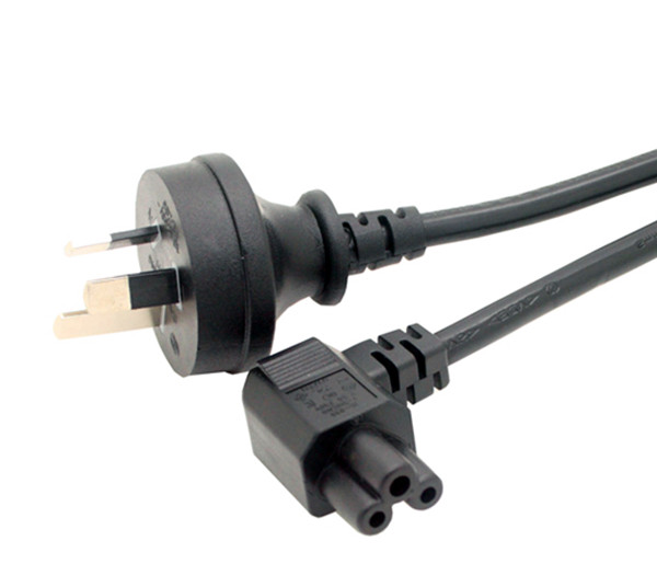 SAA Australia 3Pin male to IEC 320 C5 angled Power lead, 1M