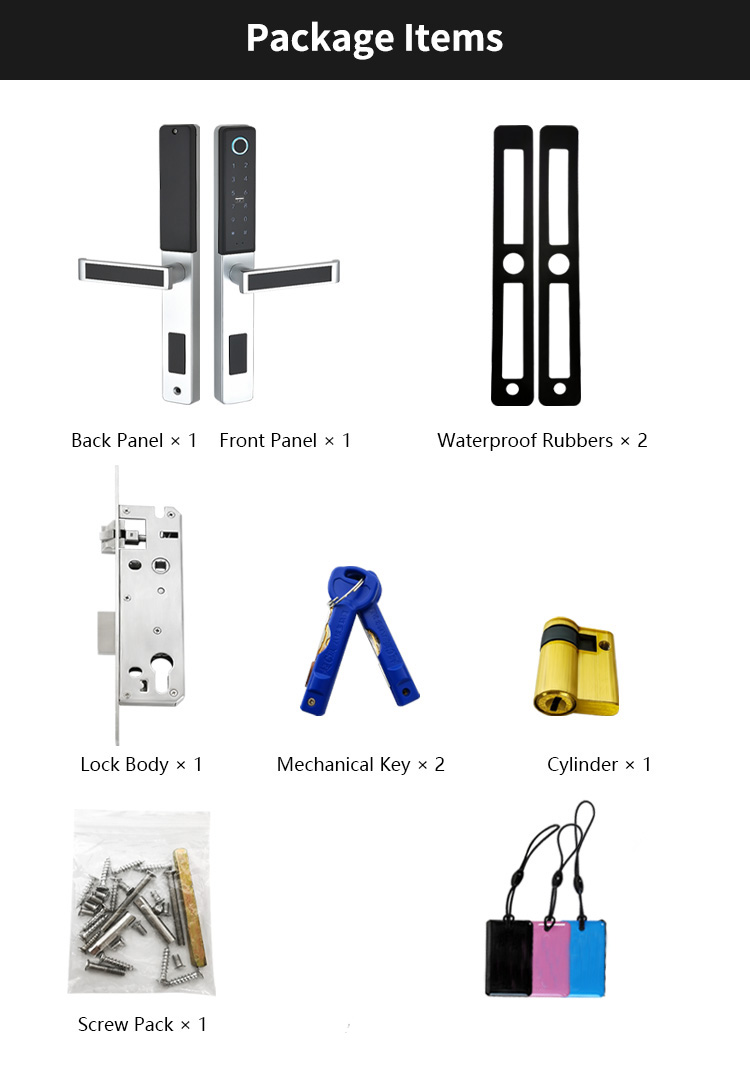 TT Lock Smart Fingerprint Door Lock S874 With Tuya APP Sliding Door Lock