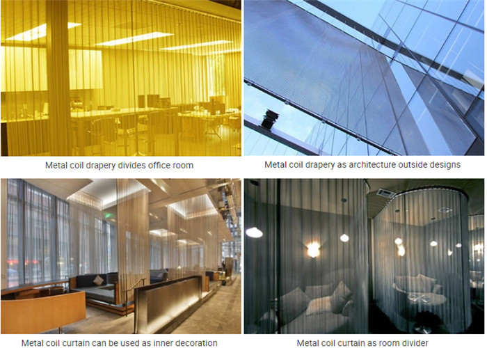 2.5m Width 25mm Hole SS Architectural Woven Wire Mesh Curtains