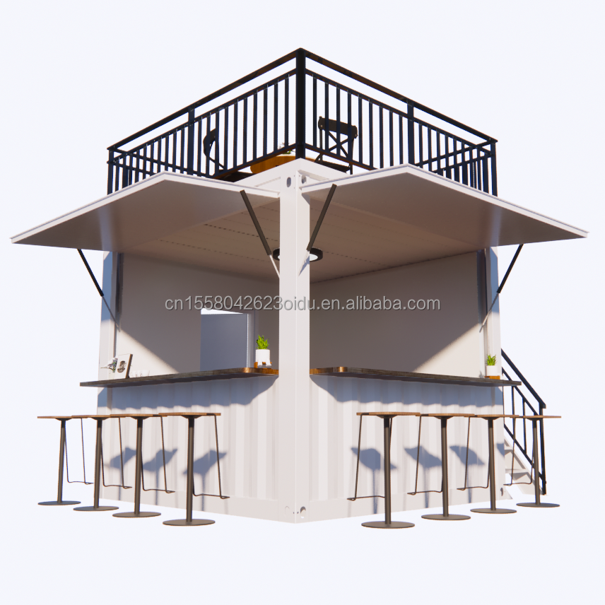 Custom Mobile Store 10ft and 20ft Movable Shipping Container Coffee Shops Main Structure Galvanized Steel Square Tubes