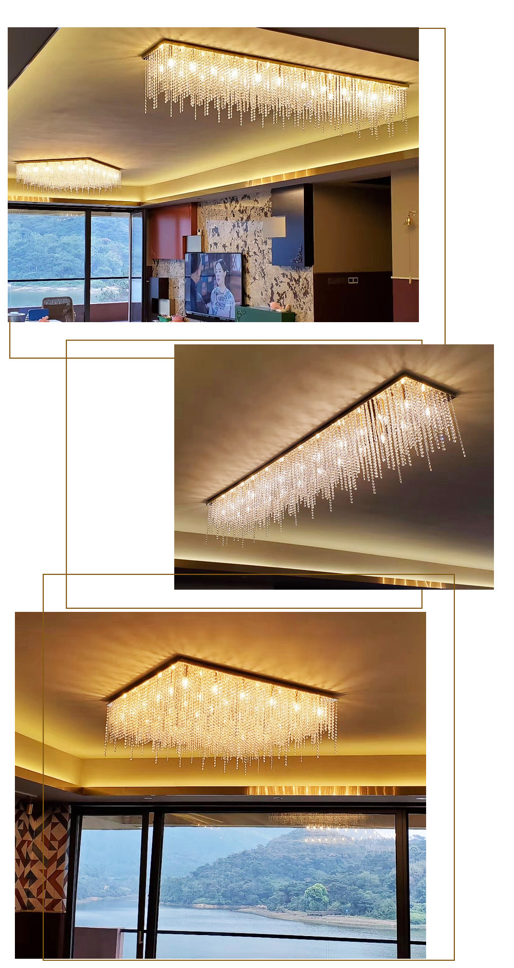 Crystal Chain Ceiling Lights New Lampara Techo for Home Decor guzhen lighting(WH-CA-107)
