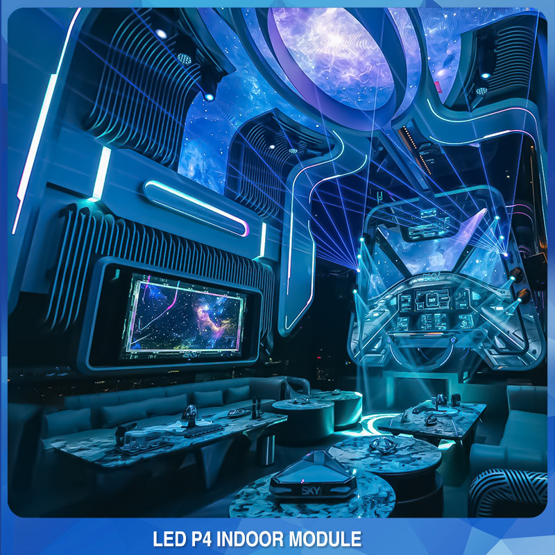 4MM High Refresh Wall Mount Indoor LED Display Modules For KTV Bar Wall Decoration